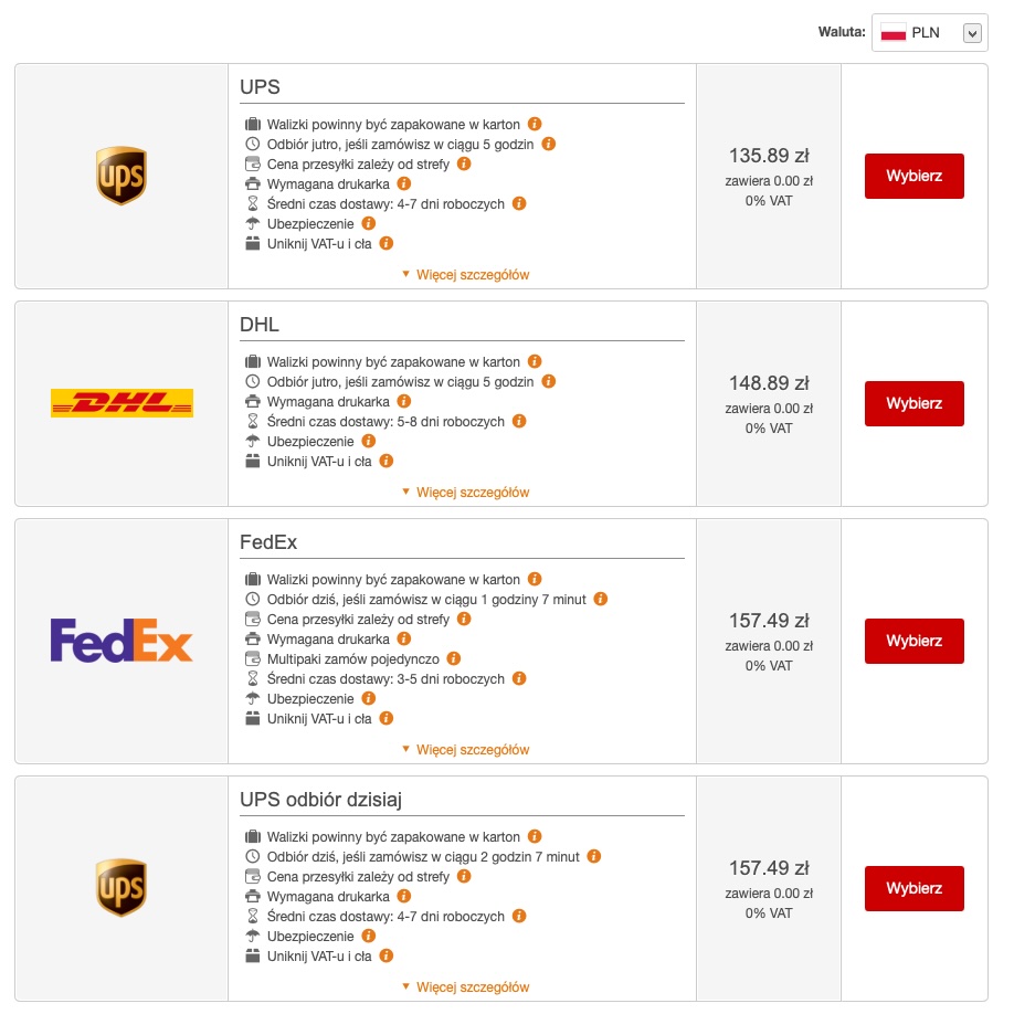 Kurier do Anglii w 2026 roku