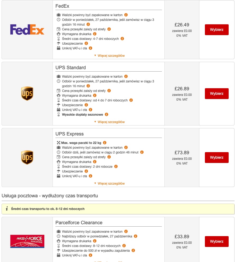 Kurierzy na trasie Anglia - Polska